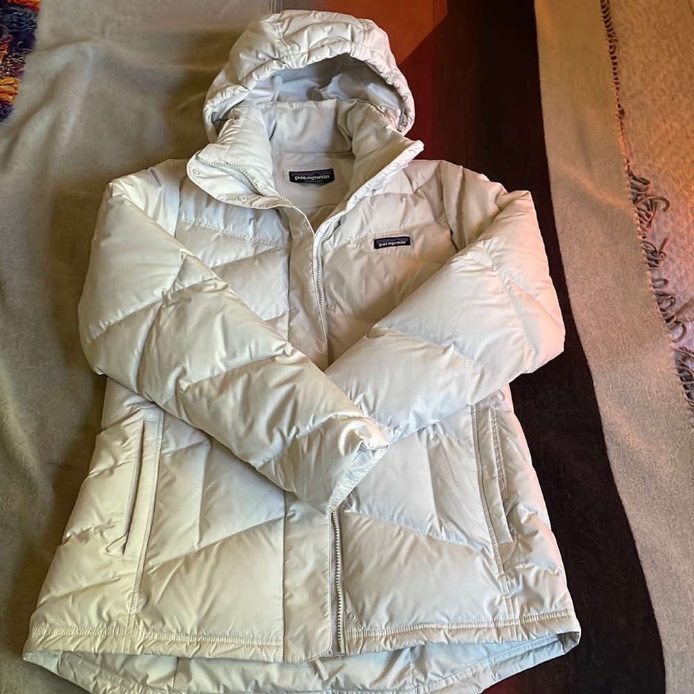 Patagonia Down with it Jacket, W Large, Dyno White